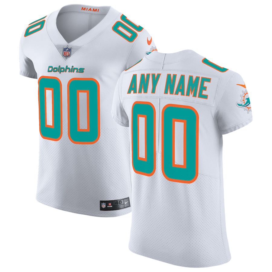 Men Miami Dolphins Nike White Vapor Untouchable Elite Custom NFL Jersey